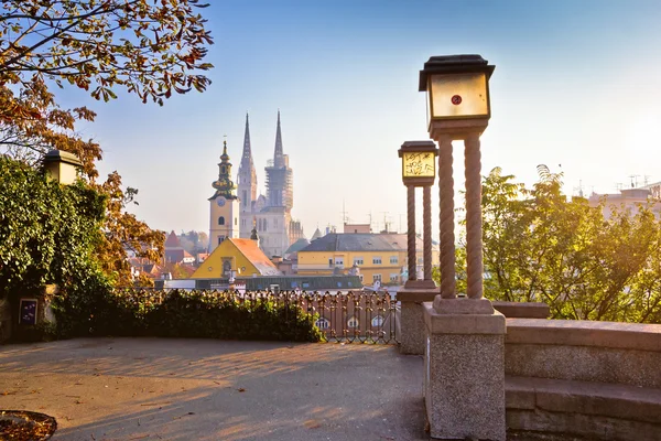 stock-photo-historic-zagreb-towers-sunrise-view